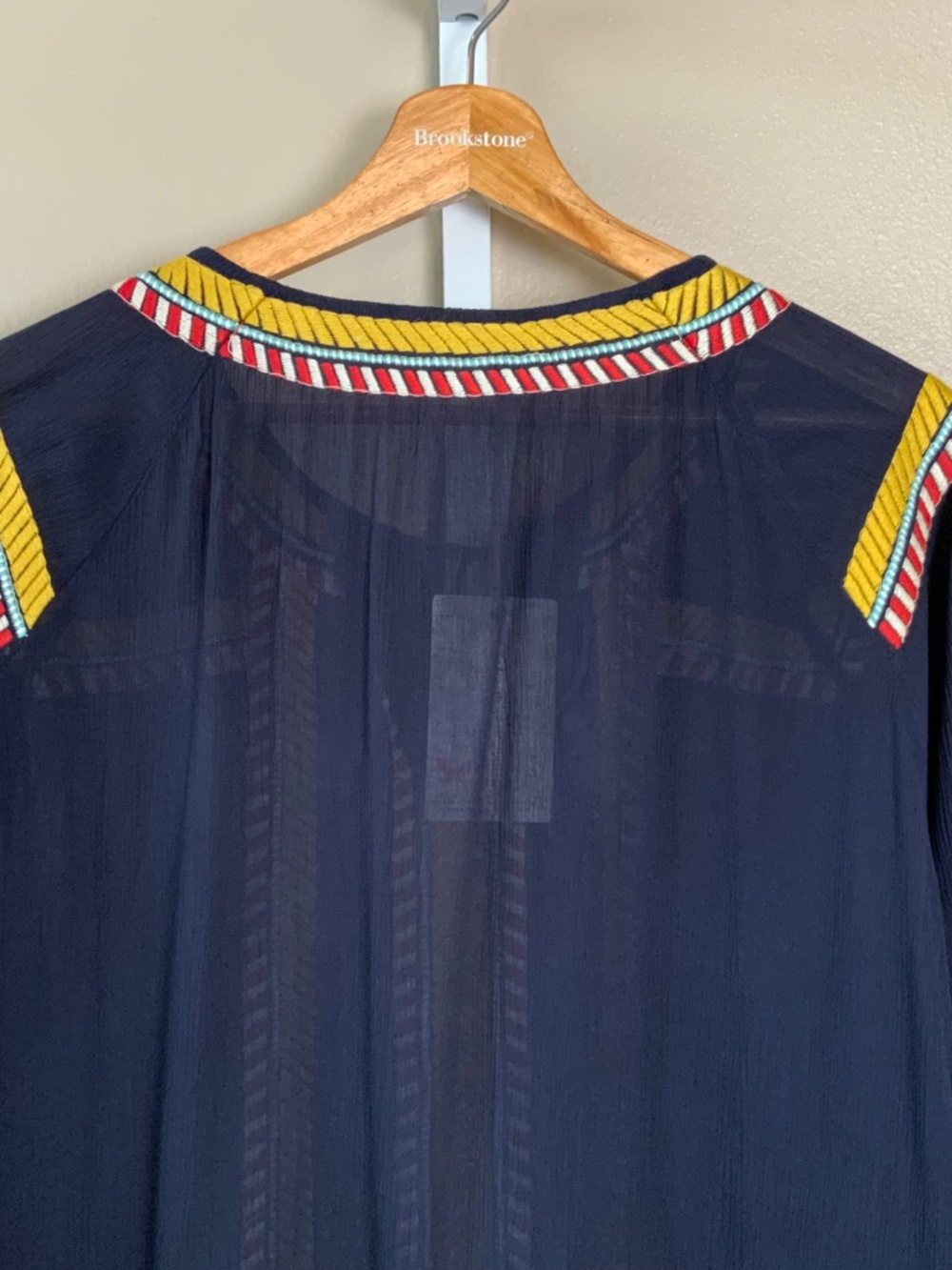 THML Embroidered Tassel Tie 3/4 Sleeve Top - Picture 11 of 16